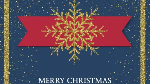 Getty Images A Christmas card made with glitter