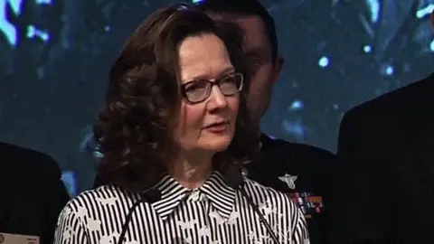 The OSS Society ® Videograb of Gina Haspel at the 2017 William J Donovan Award Dinner