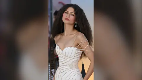 Zendaya in a white dress