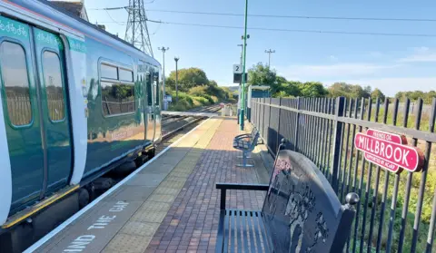 London Northwestern Railway Unit 150137 pictured at Millbrook station on a test run on Friday 22 September
