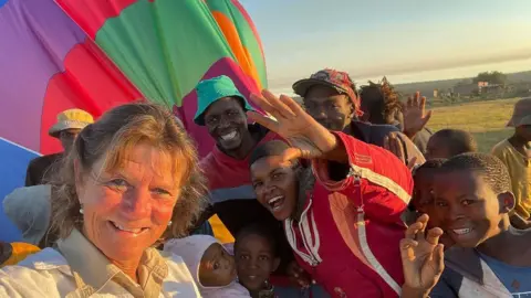 ALLIE DUNNINGTON Allie Dunnington with her balloon in 