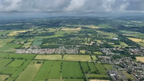 Drone shot of Northern Ireland