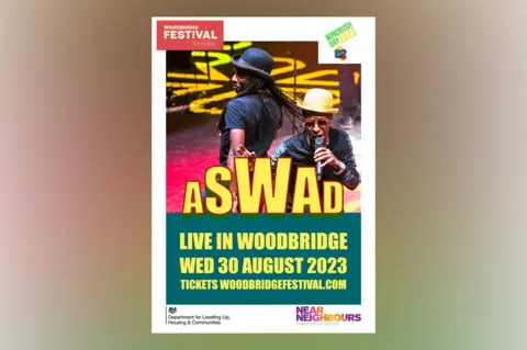 Woodbridge Festival of Art Poster for band Aswad