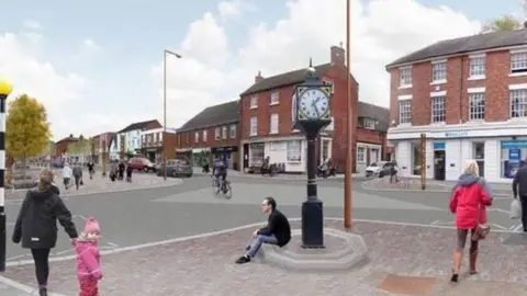 Shropshire Council Artist's impression of how the town will look
