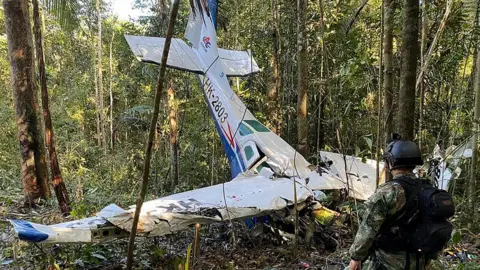 Reuters The wreckage of the plane crash