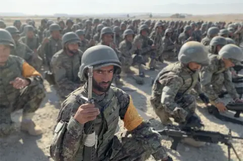 Tony Brown/BBC  Afghan army recruits, 19 October 2020