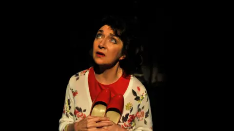 Getty Images Maureen Beattie as The Narrator in Jennifer Tremblay's The Carousel directed by Muriel Romanes at the Traverse Theatre as part of the Edinburgh Festival Fringe