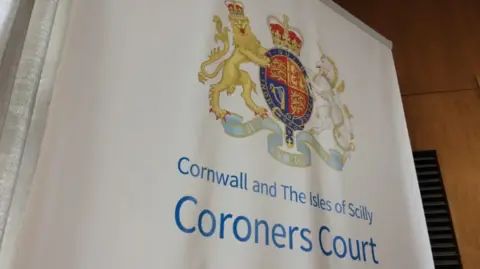 Banner with a heraldic crest: Cornwall and The Isles of Scilly Coroners Court