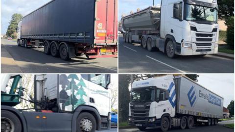 collage of lorries