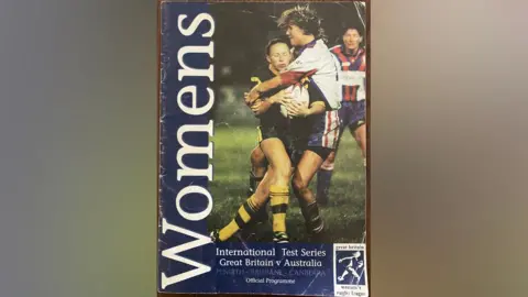 Great Britain Women's Rugby League GB brochure featuring Barrow Women's Rugby legend, Sally Milburn