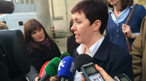 RTE Shows Pauline Tully speaking to reporters about the knife attack carried out by Pearse McAuley