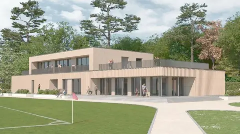 An artist's impression of the new sports hub on the former plant nursery site. 