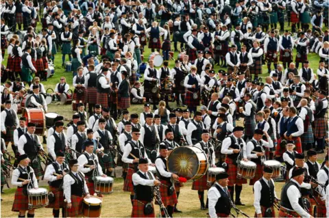 Getty Images Glasgow Green was covered in kilts during the two-day event