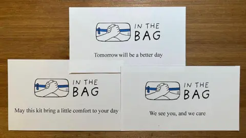 Sonal Mehta Notes that say: 'We see you, and we careu' and 'We hope this brightens your day, tomorrow will be a better day'.