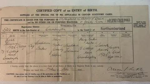 Cathy Bowles The birth certificate from 1922 of George Baker which also shows that his father William Baker was a labourer