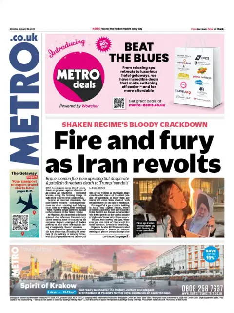  "Fire and fury as Iran revolts."