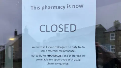 Closed notice on window