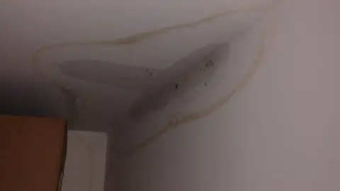 Danny Kelly A leak in Danny Kelly's cupboard after cladding was removed