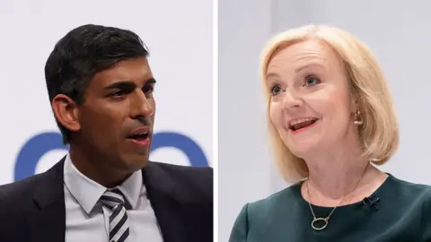 PA Media Rishi Sunak and Liz Truss at Perth hustings