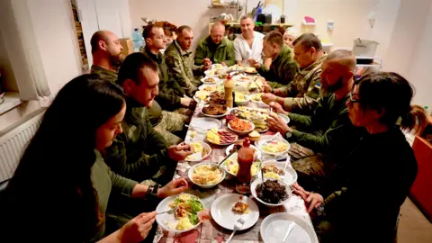 BBC / Darren Conway Dinner of pheasant cooked in butter with lemon, grilled liver, mashed potatoes and pumpkin cake