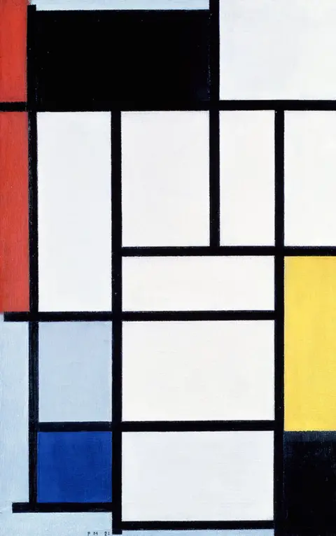 Bridgeman Images The Memphis Group were drawn to the colours of the Dutch artist, Piet Mondrian (Composition with red, yellow, and blue, 1921, Gemeentemuseum, The Hague)