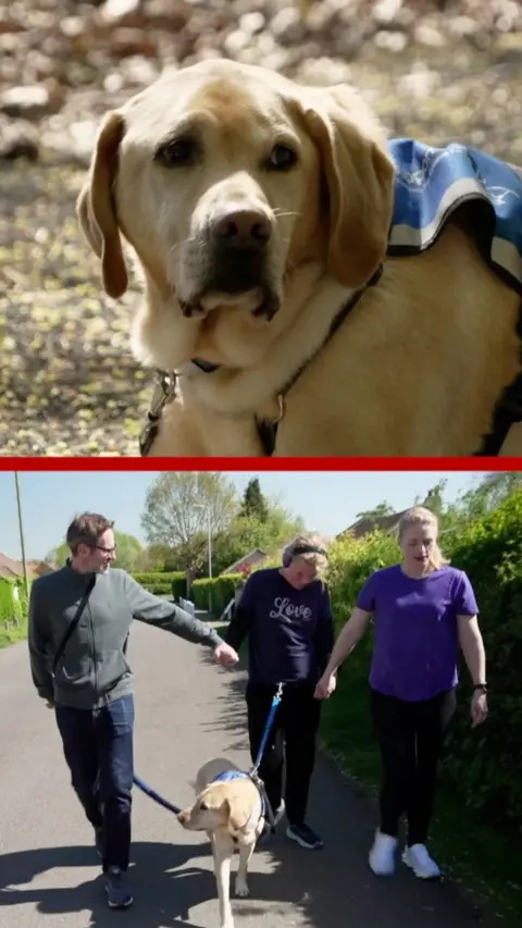 Support dog with family