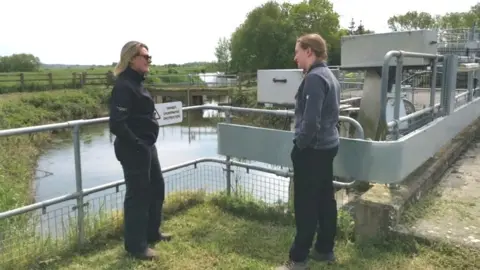 Somerset Council Two women standing by the resevoir