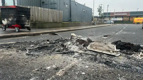 Debris in east Belfast