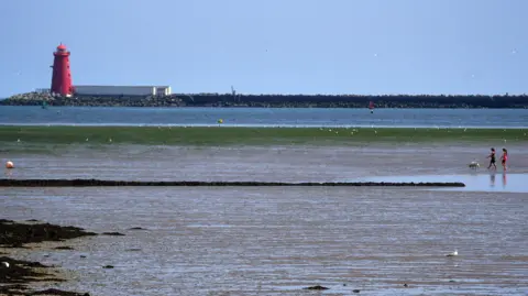 Dublin Bay, it is a blue sky and waves