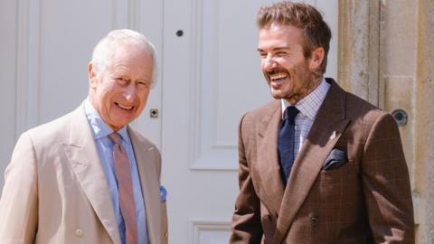 Photo issued by The King's Foundation of King Charles III pictured with David Beckham at Highgrove