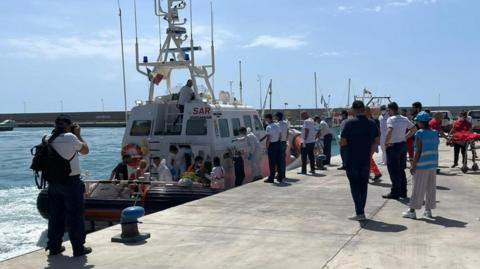 A migrant rescue boat in Italy