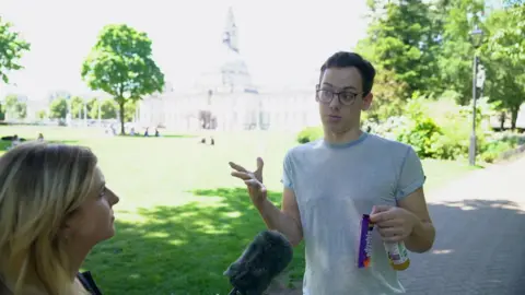 The BBC speaks with a young voter in Cardiff