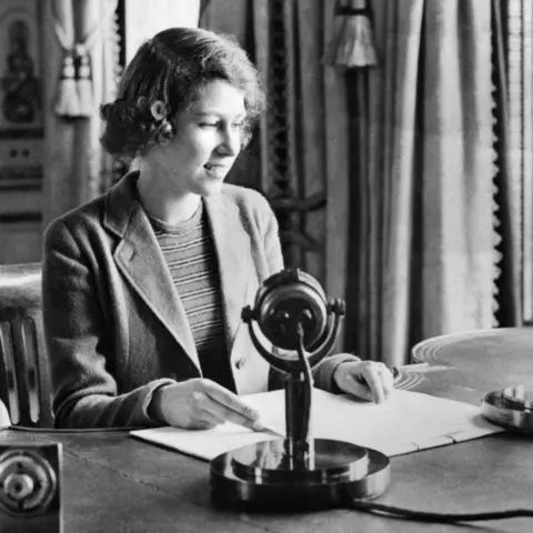 PA Media Princess Elizabeth after she broadcast on BBC Radio's Children's Hour from Buckingham Palace