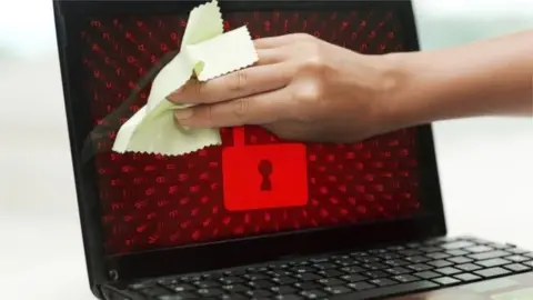Getty A computer being cleaned