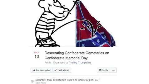 Facebook Facebook event page: The group suggested visiting the Marietta Confederate Cemetery in Georgia.