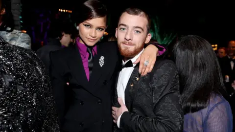 Getty Images Zendaya and Angus Cloud at the 2022 Vanity Fair Oscar Party