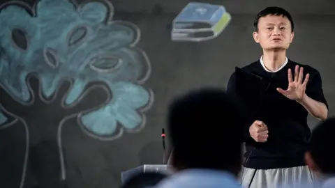 Getty Images Jack Ma at a rural teachers conference