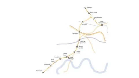 TfL West London Orbital map