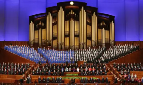 Getty Images Mormon leaders gather for LDS General Conference Session in 2016