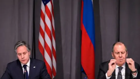 Getty Images US Secretary of State Antony Blinken (L) meets with Russian Foreign Minister Sergei Lavrov (R) in Stockholm, on December 2, 2021