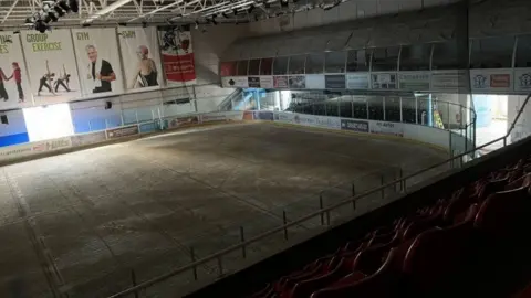 The ice rink at the Link centre, melted.