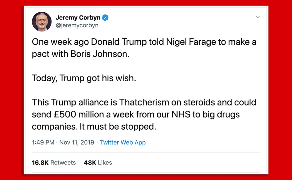 Labour Jeremy Corbyn tweet