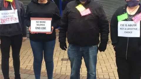 Campaigners outside the council