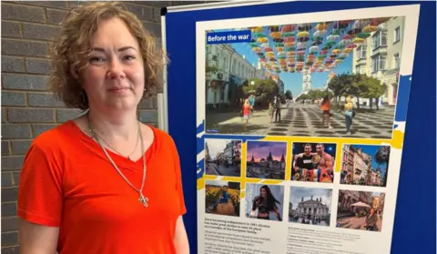 Iryna Oliinyk was a solicitor in Ukraine and now works as a customer response assistant with the council's health and adult services team