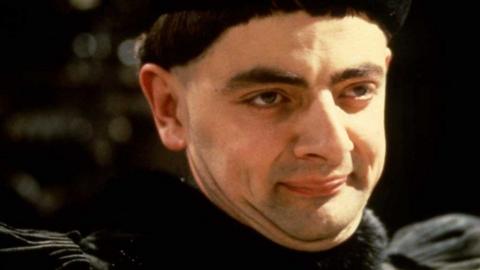 Rowan Atkinson as Edmund, Duke of Edinburgh, in The Black Adder.