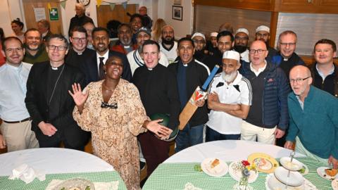 TV Chef Andi Oliver with members of the cricket teams