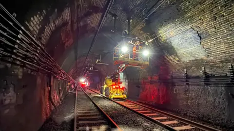 Inside the Severn Tunnel which will be closed for 16 days