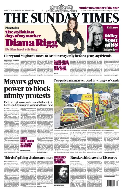 BBC "Mayors given power to block nimby protests" reads the headline on the front page of the Sunday Times.