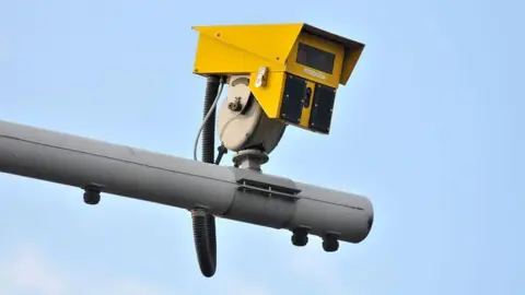 An average speed camera on a pole