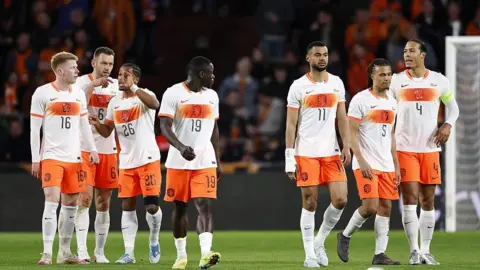 The Netherlands squad walking next to each other